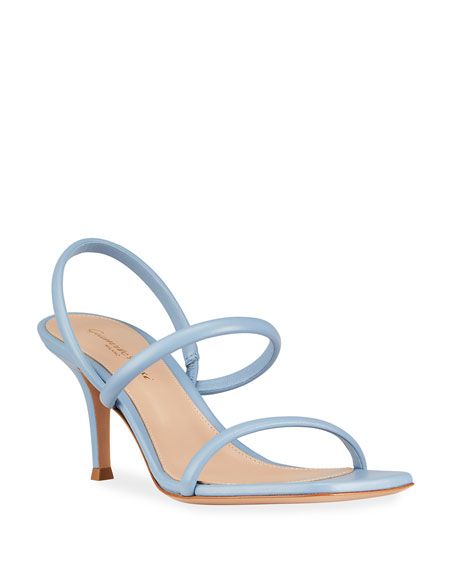 Gianvito Rossi 70mm Leather Slingback Heeled Sandals | Neiman Marcus