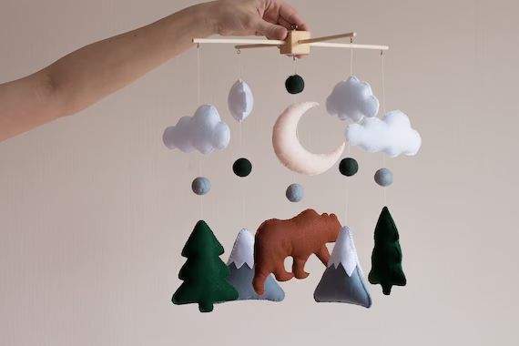 Baby mobile Woodland mobile Bear mobile Mobile Nursery | Etsy | Etsy (US)