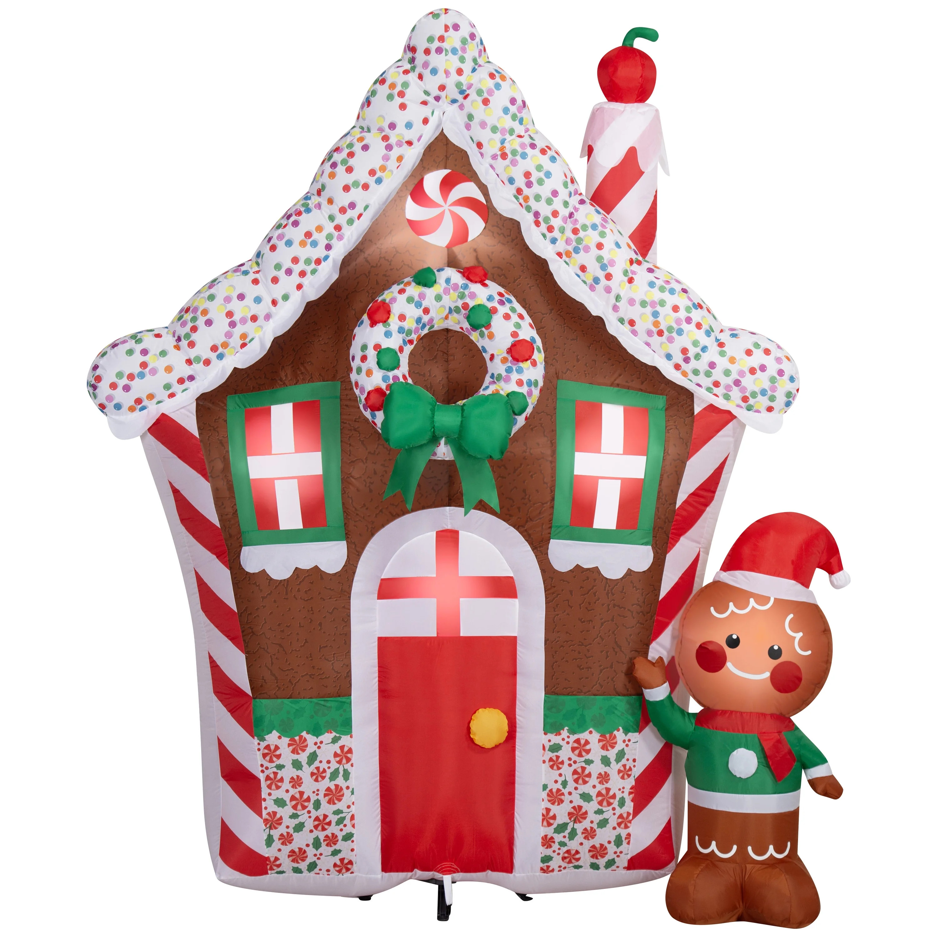 Multicolor Gingerbread House Christmas Airblown Yard Inflatable, 96", by Holiday Time - Walmart.c... | Walmart (US)