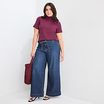 a.n.a Womens Plus Mid Rise Wide Leg Jean | JCPenney