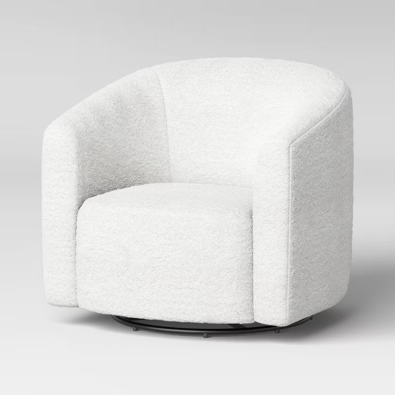 Aveline Large Scale Faux Shearling Swivel Chair - Threshold™ | Target