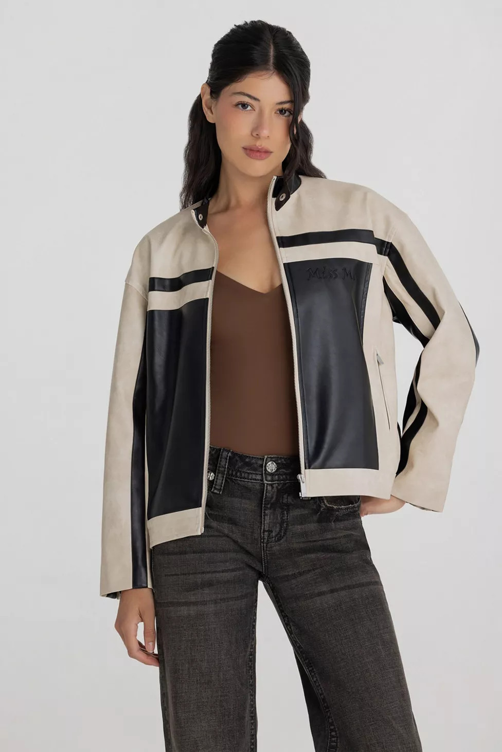 Miss Me Dove Noir Leather Jacket | Urban Outfitters (US and RoW)