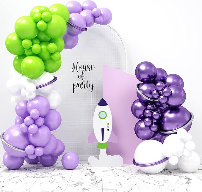 HOUSE OF PARTY Buzz Balloon Garland Kit - 110 Pcs Lightyear Birthday Party Decorations with Purpl... | Amazon (US)