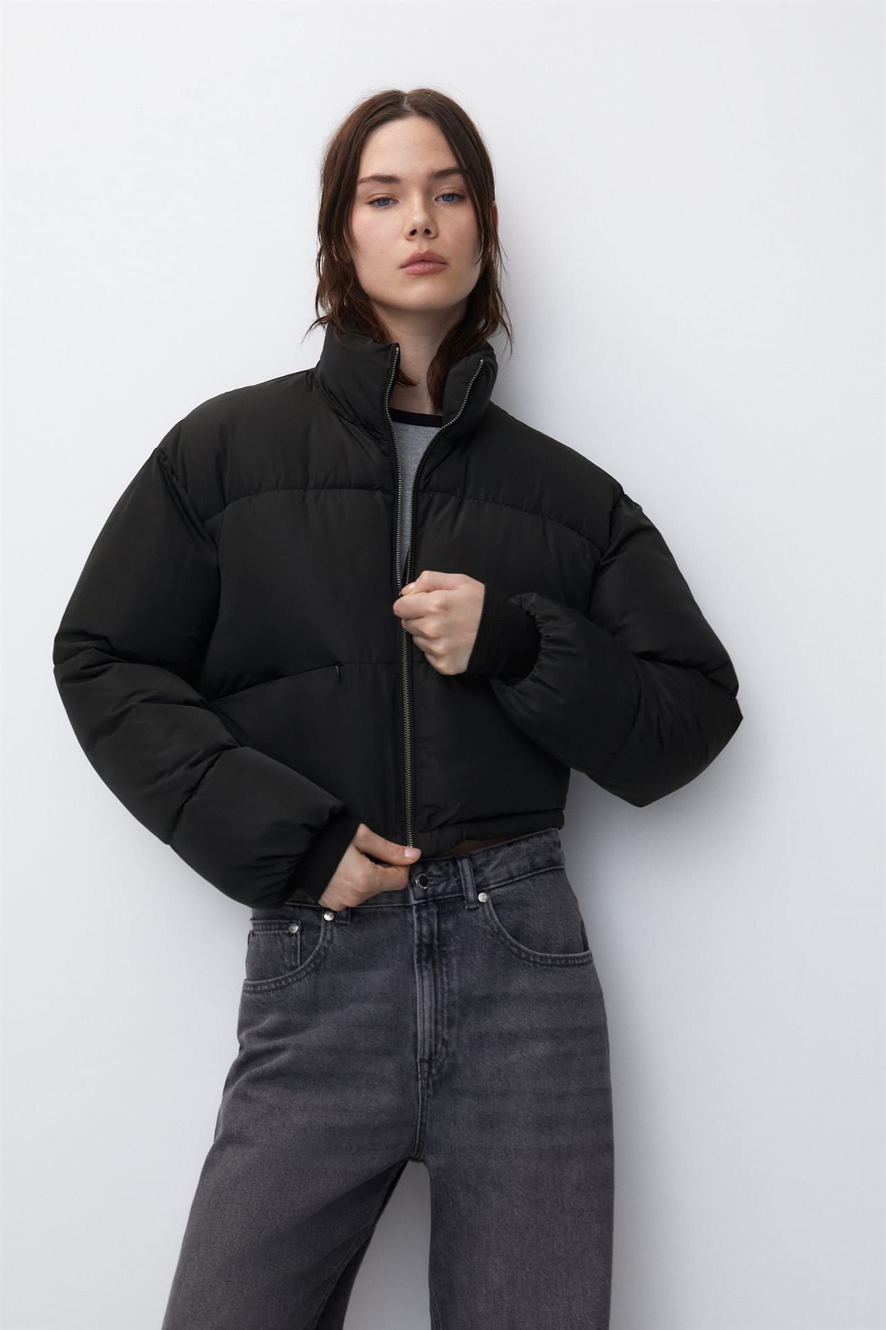 Cropped puffer jacket | PULL and BEAR UK