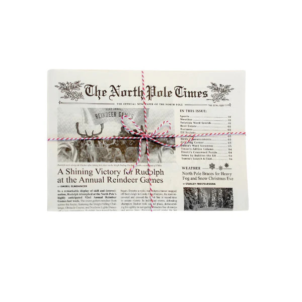 North Pole Times Newspaper - Holiday Gift Wrap + Activity | Magic Playbook
