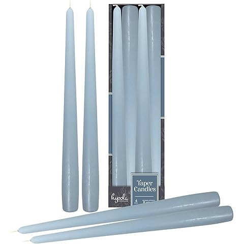 Hyoola Tall Taper Candles - 12 Inch Ice Blue Unscented Dripless Taper Candles - 10 Hour Burn Time... | Amazon (US)