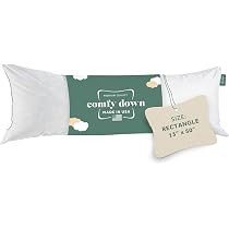 ComfyDown 13x50 Throw Pillow Insert, Down & Feather Fill, 100% Cotton Cover, Made in USA \u2013 P... | Amazon (US)
