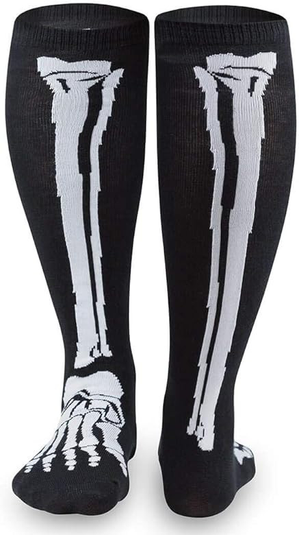 Skeleton Halloween Knee High Half Cushioned Athletic Running Socks Fun Running Socks by Gone For ... | Amazon (US)
