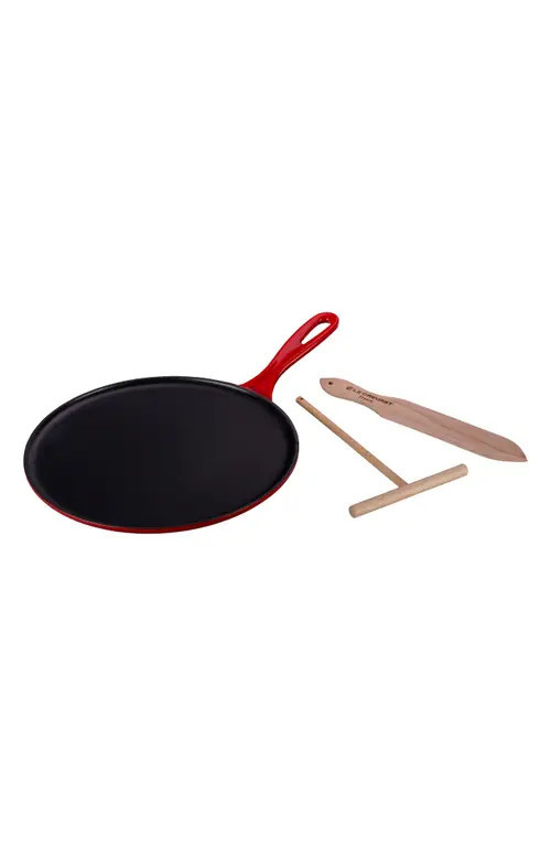Le Creuset Cast Iron Crepe Pan, Rateau & Spatula Set in Cerise at Nordstrom | Nordstrom