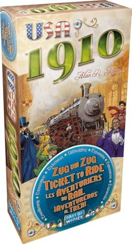 Asmodee Ticket to Ride USA 1910 Board Game Expansion - Train Route-Building Strategy Game, Fun Family Game for Kids & Adults, Ages 8+, 2-5 Players, 30-60 Minute Playtime | Amazon (US)
