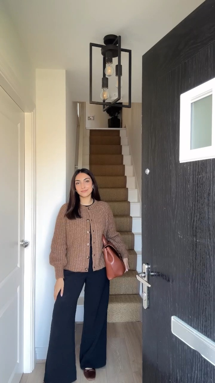 sezane, emile cardigan, wool cardigan, alpaca cardigan, investment piece, mid luxury, black petite trousers, black wide leg trousers, cream jeans, petite cream jeans, petite wide leg jeans, autumn outfit, transitional outfit, satin skirt, knitwear, cardi, camel, tan, 

#LTKSeasonal #LTKeurope #LTKstyletip