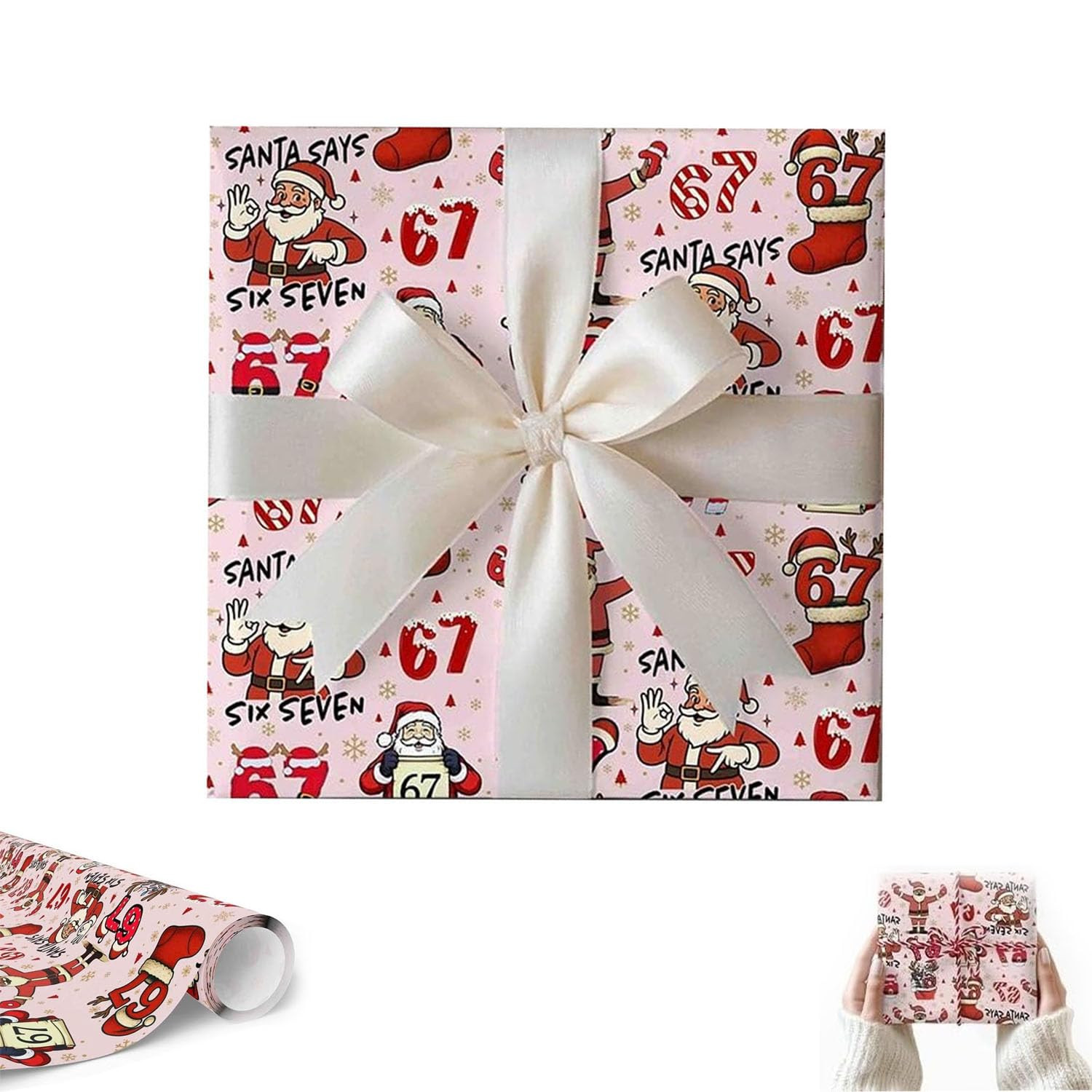 5PCS 67 Christmas Wrapping Paper, 67 Meme christmas Gift Wrap, Santa 67Meme GiftWrap, Unique Six ... | Amazon (US)