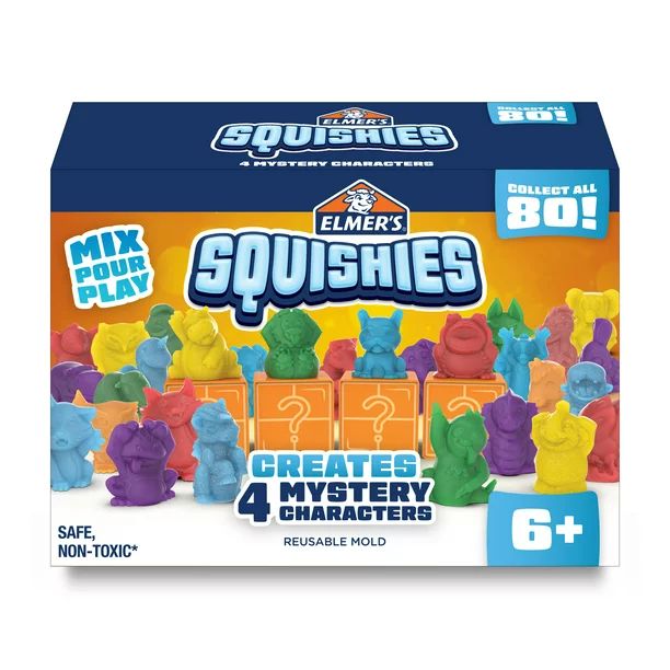 Elmer’s Squishies DIY Squishy Toy Kit, 4 Count Mystery Characters - Walmart.com | Walmart (US)