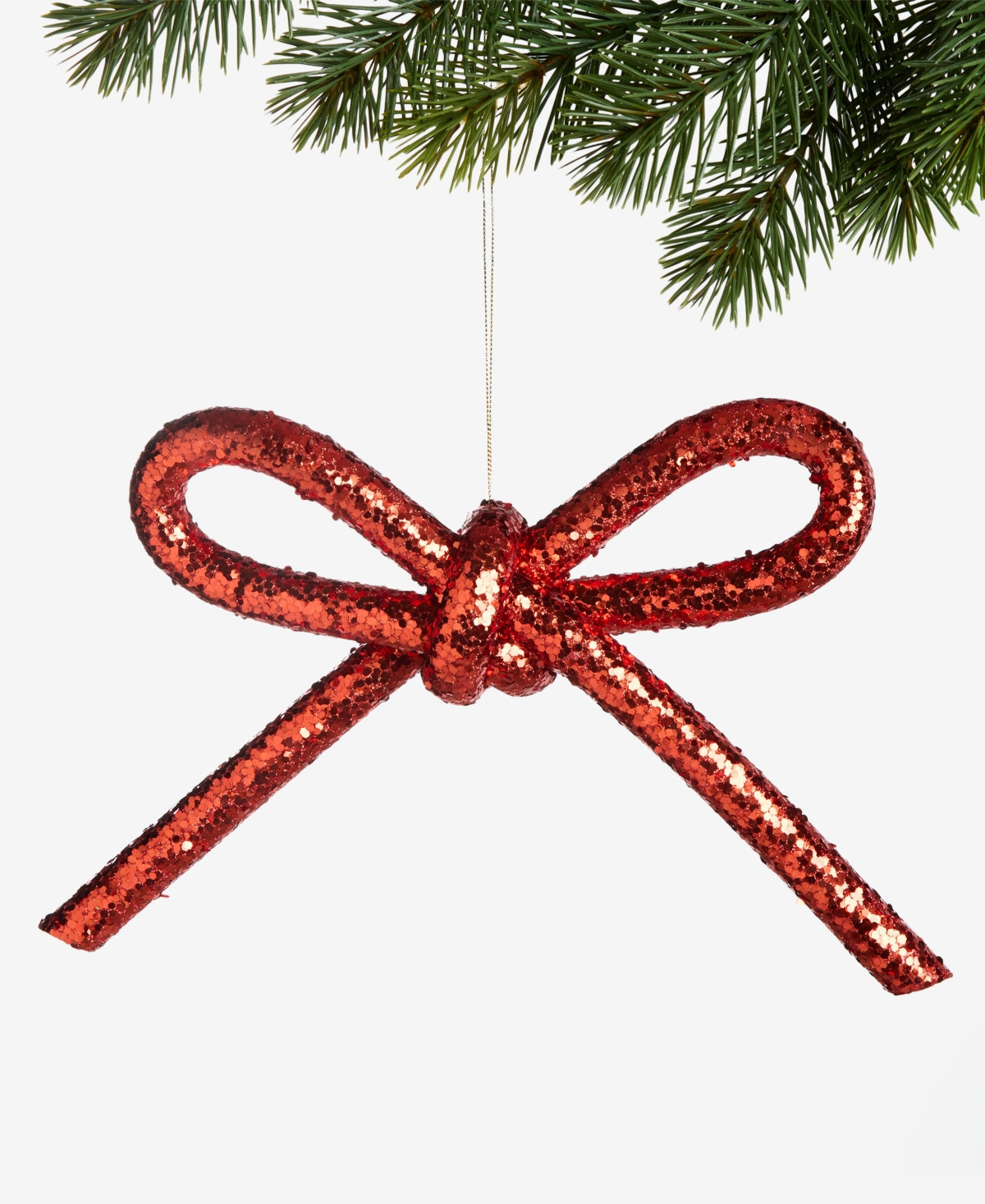Holiday Lane Christmas Cheer Red Glitter Bow Ornament, Exclusively Made For Macy'S | Macy's