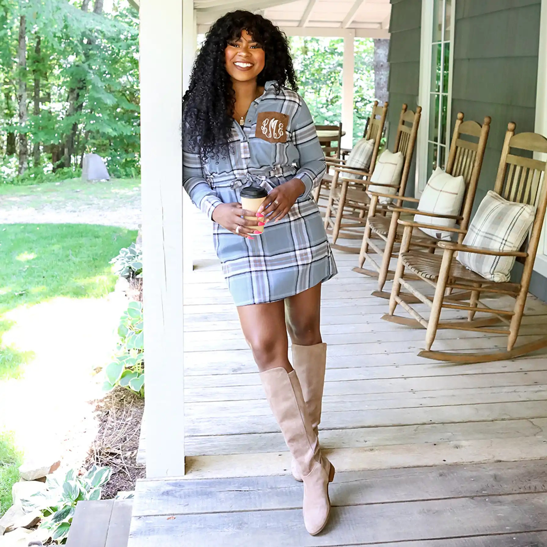 Monogrammed Plaid Dress | Marleylilly