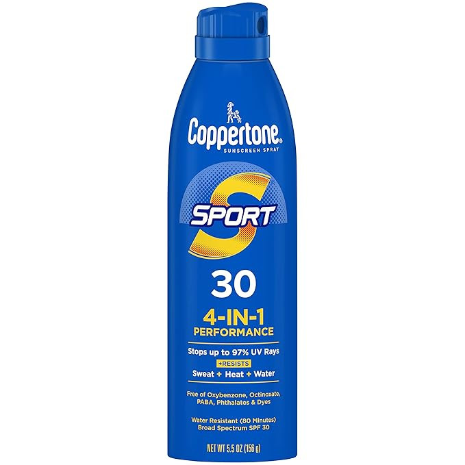 Coppertone Sport Sunscreen Spray SPF 30, Water Resistant Spray Sunscreen for Body, 5.5 Oz (Packag... | Amazon (US)