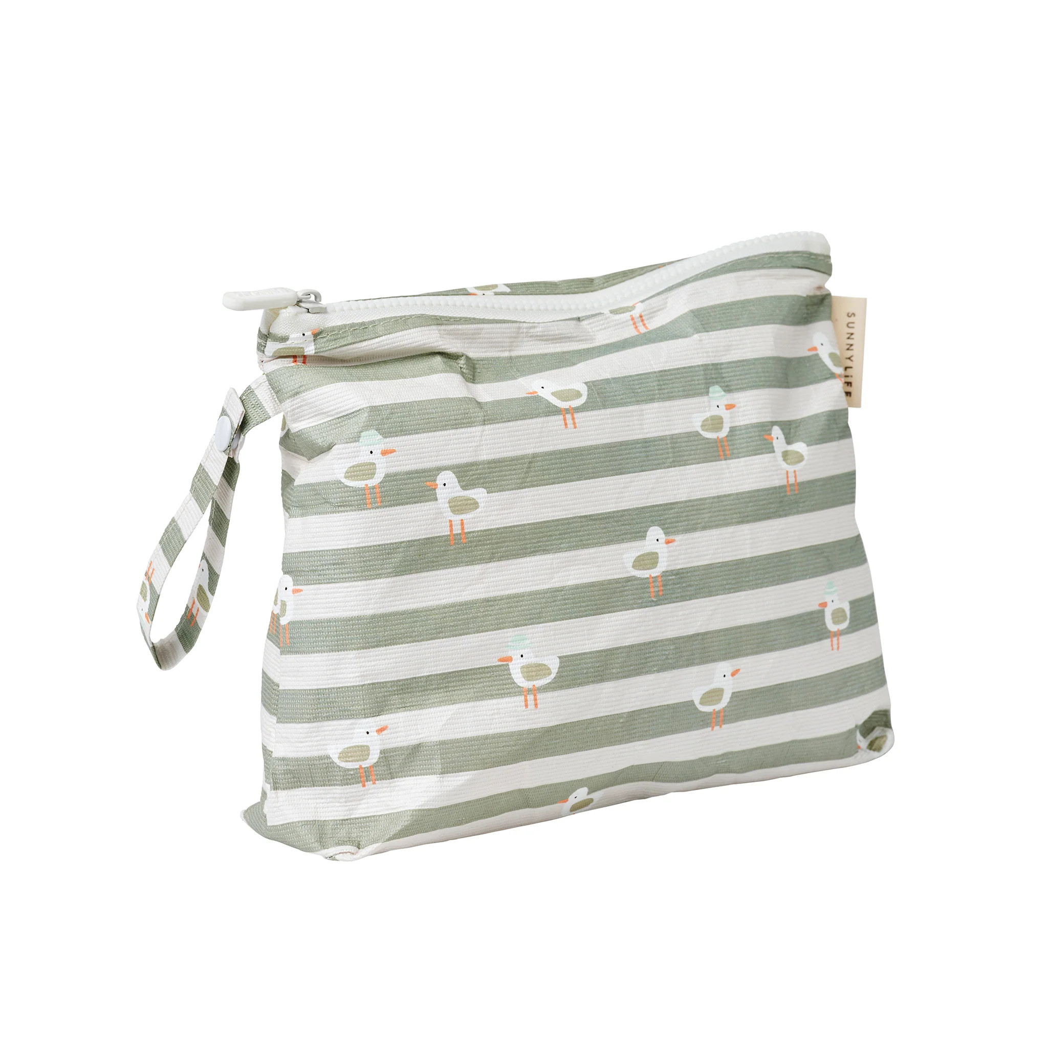 Kids Wet Bag - Sammy the Seagull Green Stripe | SUNNYLIFE US