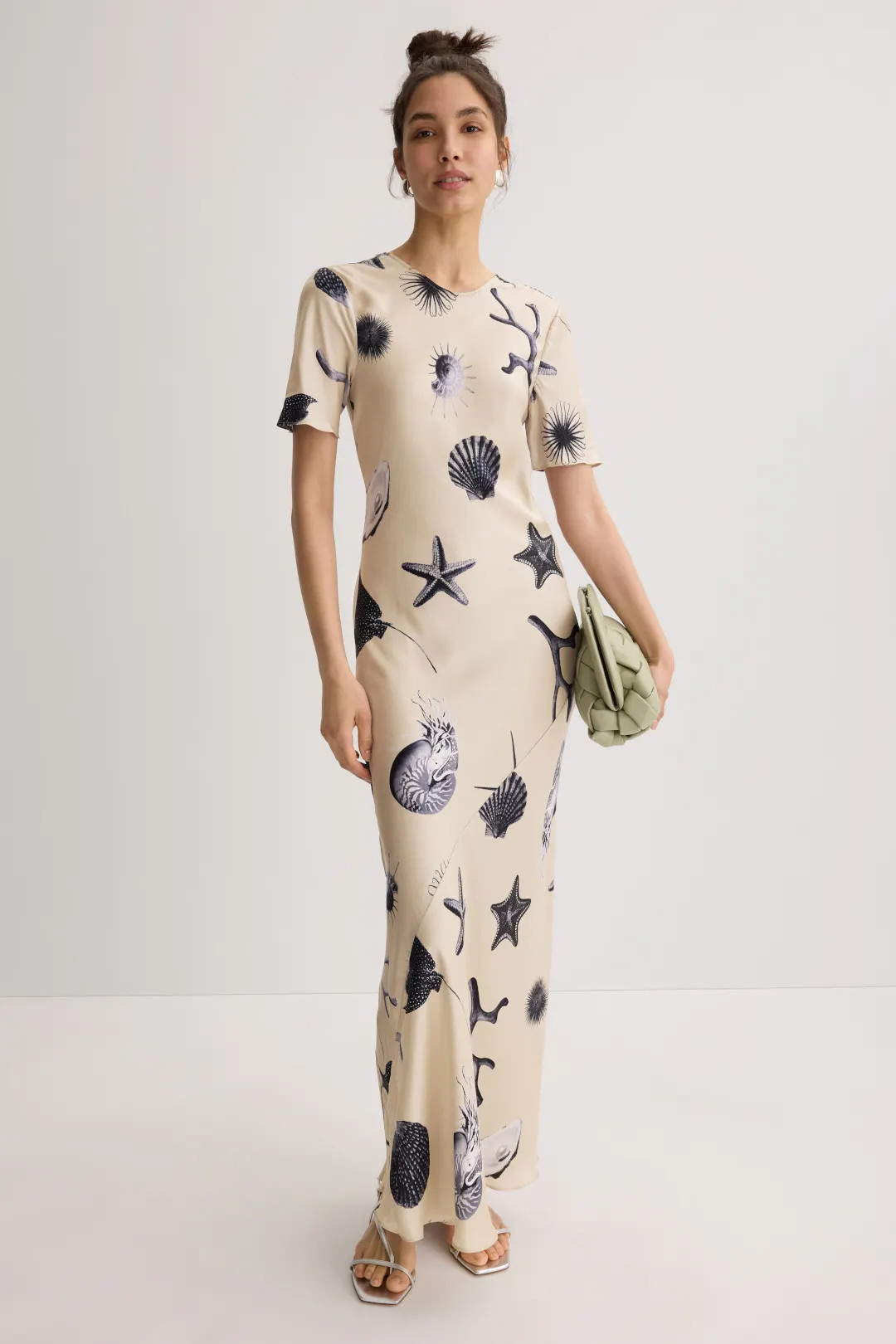 Seashells Short Sleeve Bias Dress | Rent the Runway