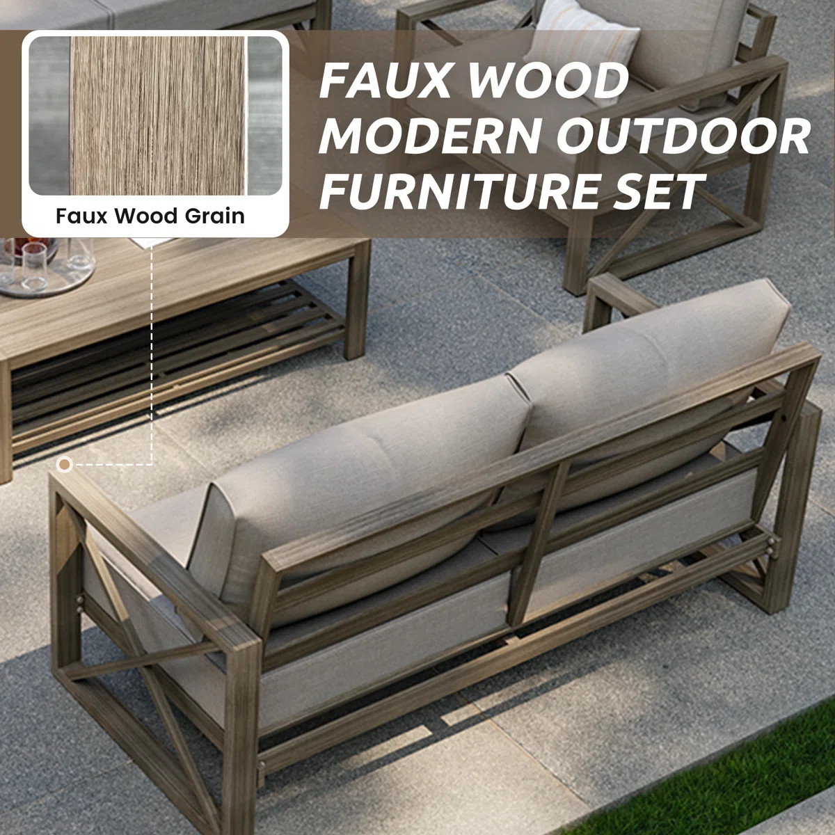 Outdoor Aluminum 3-Seater Sofa | Wayfair North America