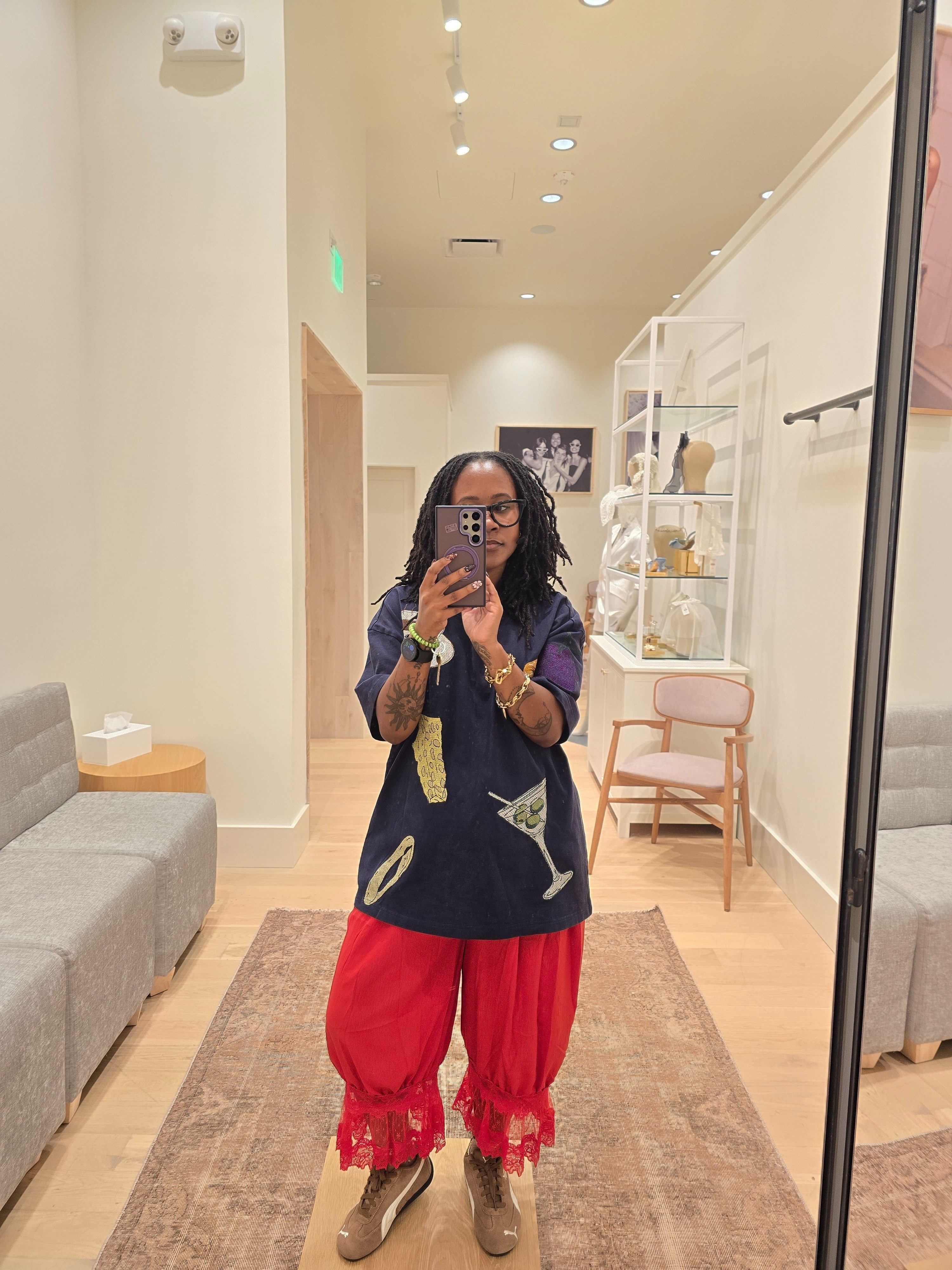 I am wearing a size xs in the oversized free people tee and a medium in the pants The Pumas are also true to size 

#LTKHoliday #LTKSeasonal #LTKPetite
