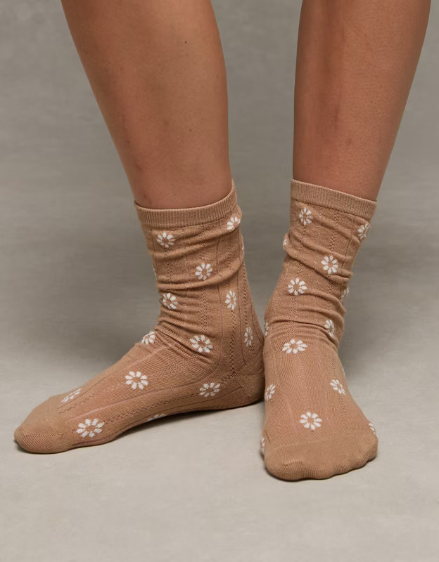 AE Pointelle Crew Socks | American Eagle Outfitters (US & CA)