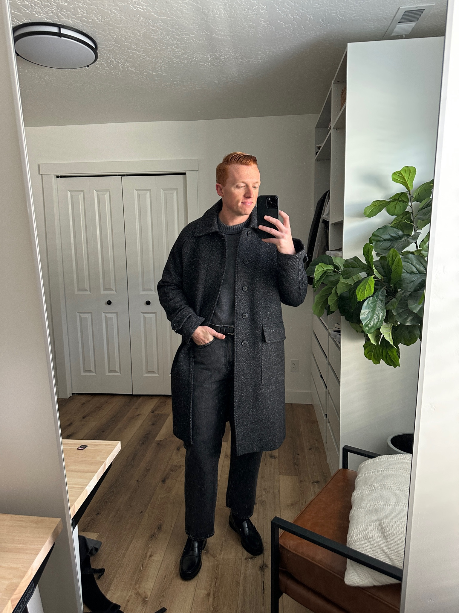 Monochrome f/w outfit featuring a raglan sleeve Mac coat. A casual essential for every Guy this fall!

#LTKMens