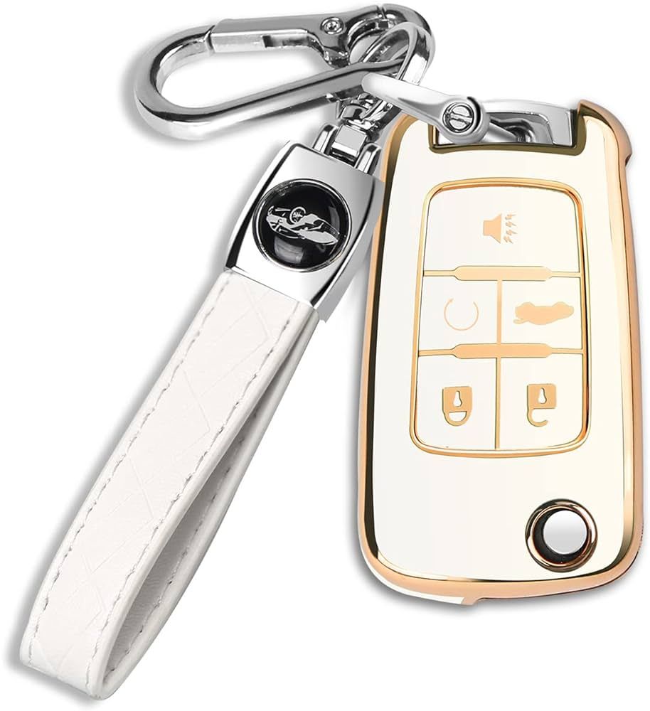QBUC for Chevy Key Fob Cover Case with Keychain for Chevrolet Buick Camaro Cruze Equinox Malibu I... | Amazon (US)