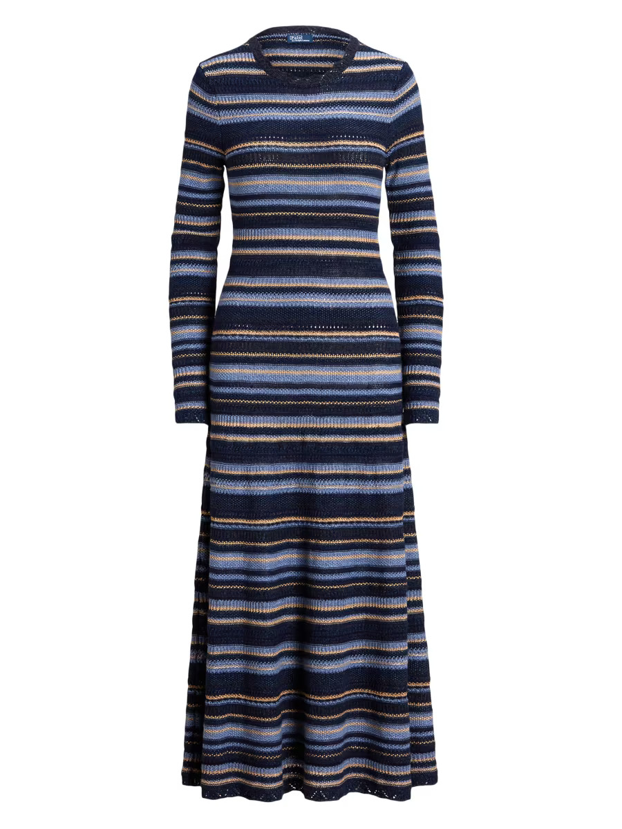 Stripe Crewneck Maxi Sweaterdress | Saks Fifth Avenue