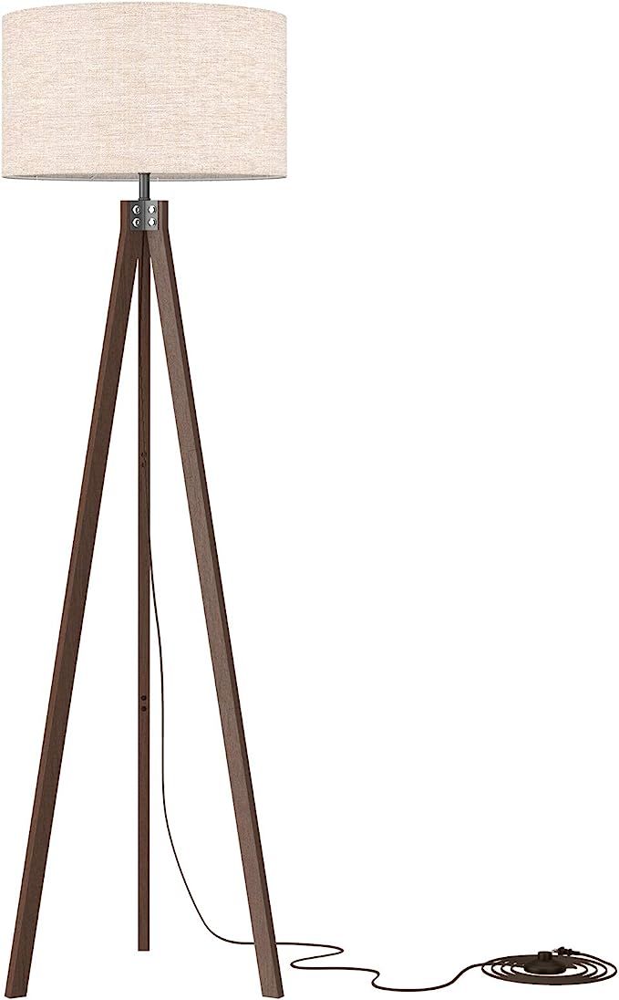 LEPOWER Wood Floor Lamp Tripod, Mid Century Standing Lamp, Vintage Design Reading Lamp for Living... | Amazon (US)