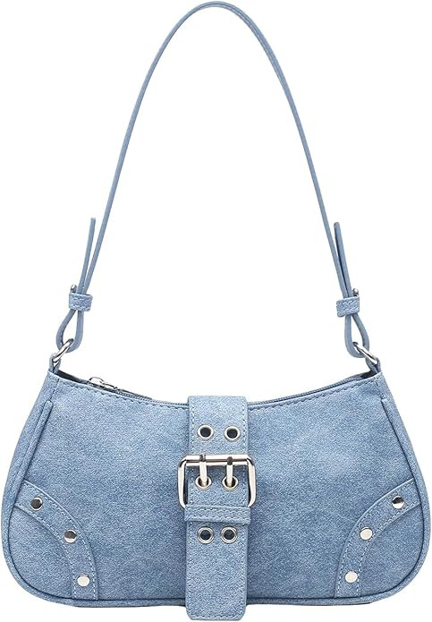 Verdusa Women's Punk Rivet PU Leather Shoulder Bags Casual Hobo Handbag | Amazon (US)