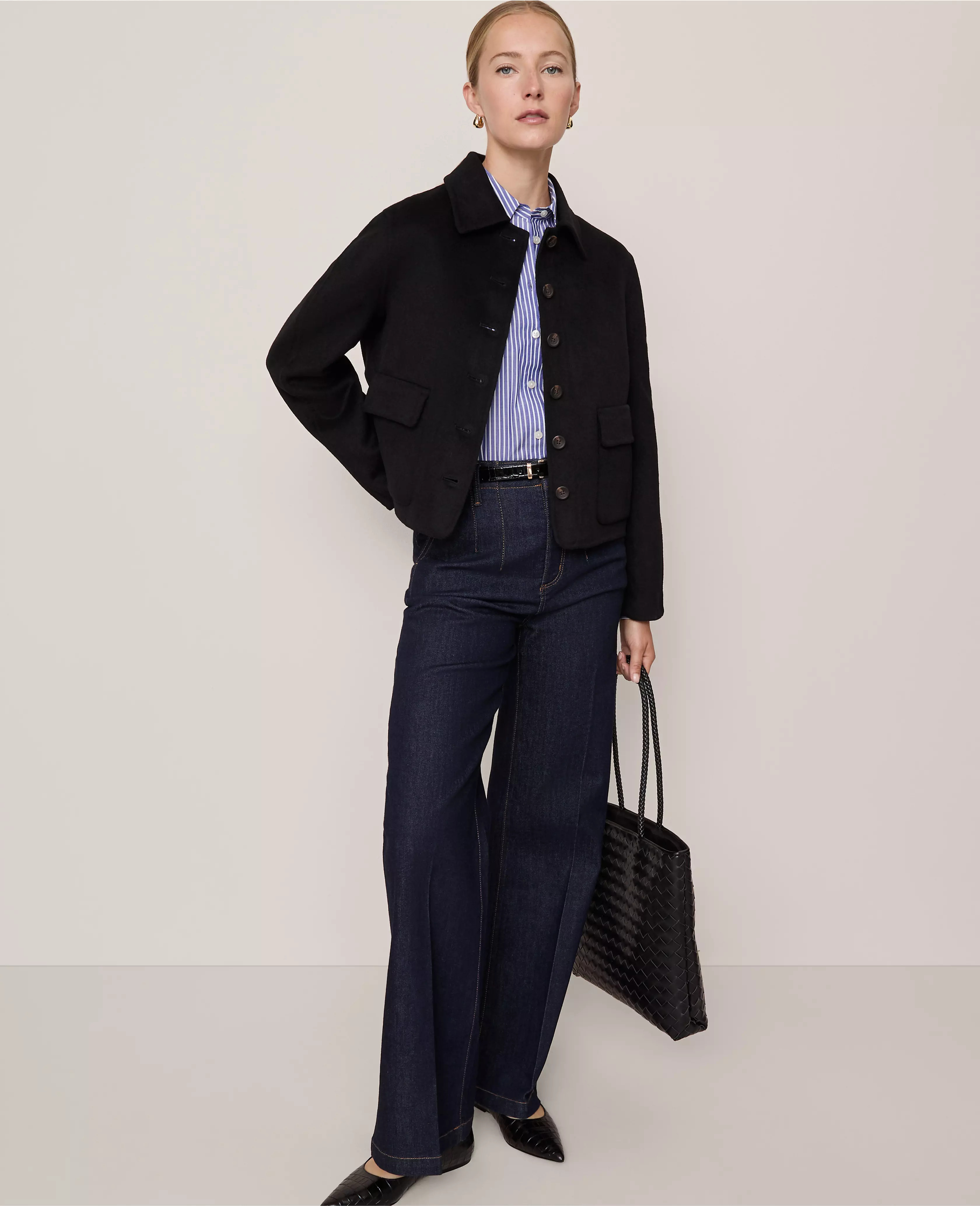 Collared Double Face Jacket | Ann Taylor