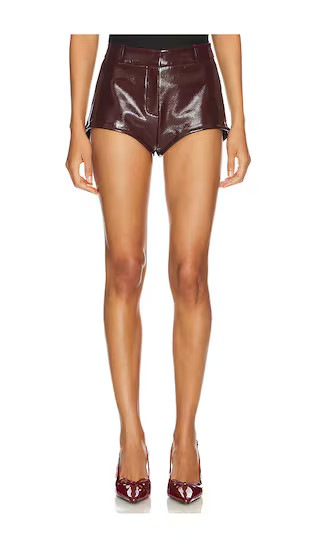 x REVOLVE Annaise Hot Short in Patent Burgundy | Revolve Clothing (Global)
