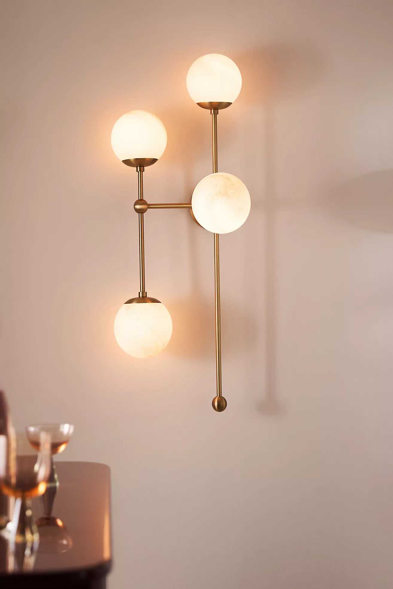 Armstrong Four-Light Brass and Glass Sconce Wall Light | Anthropologie (US)