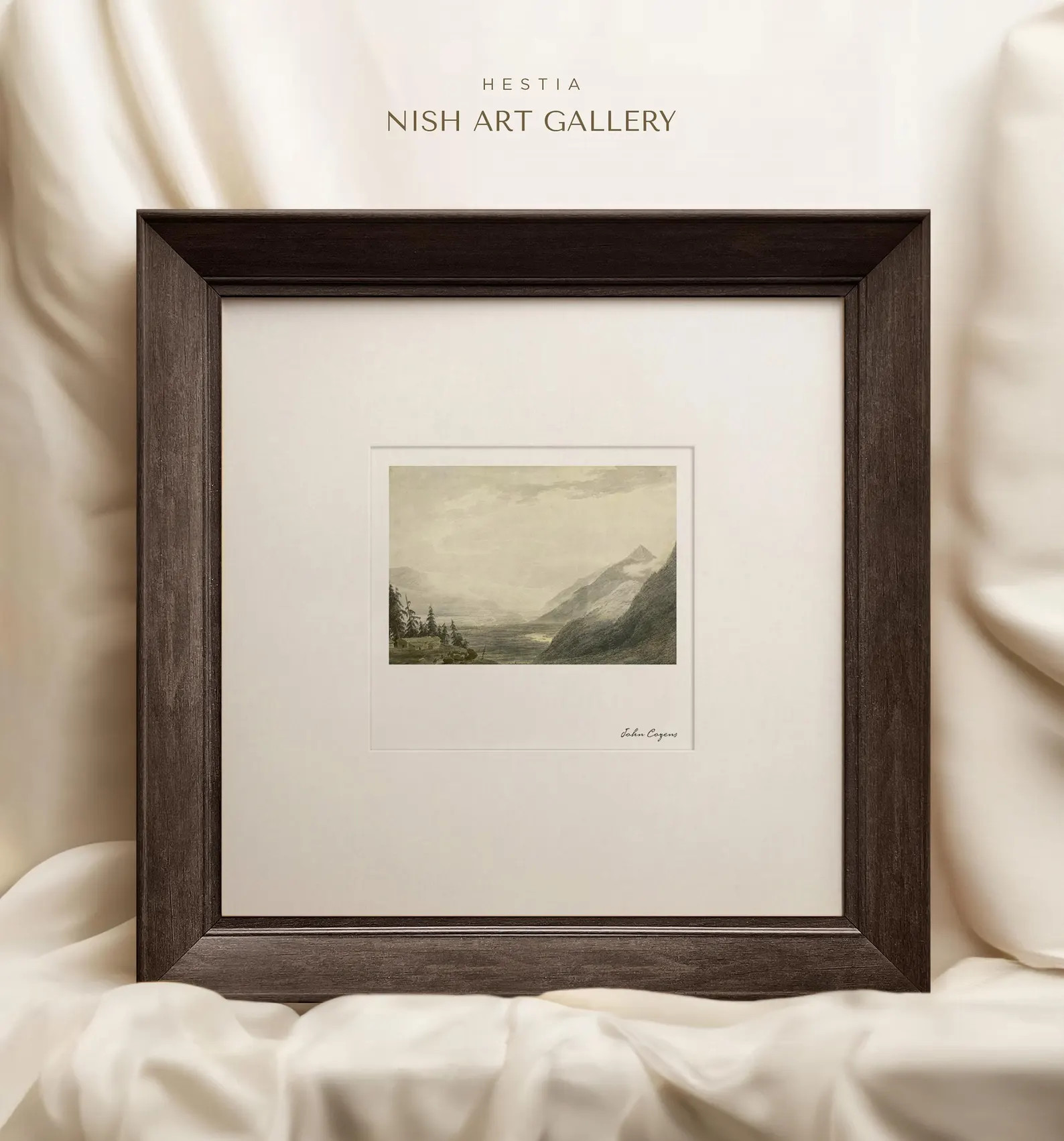 Gold Framed Matted Art Print, Landscape Oil Painting Print, Square Gold Frame, Matte Frame, Trans... | Etsy (US)