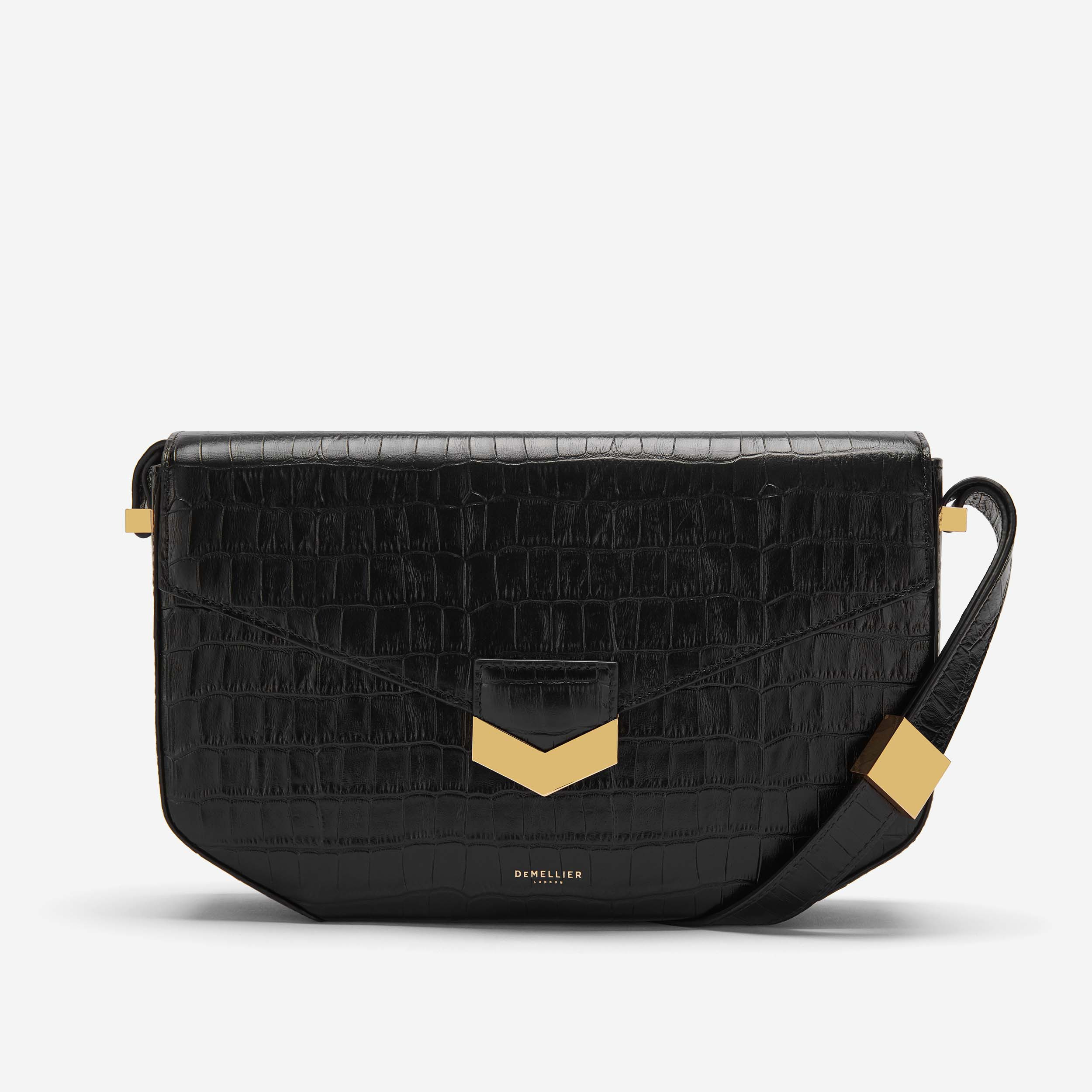 The Midi London | Black Croc-Effect | DeMellier | DeMellier