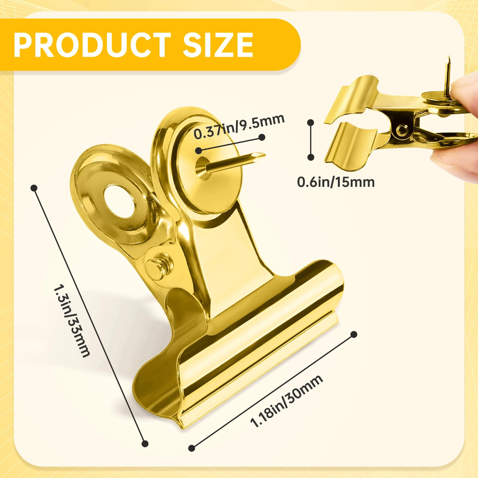 50Pcs Gold Push Pins, Metal Push Pin Clips, Gold Thumb Tacks, No Holes Cubicle Clips for Cork Boa... | Amazon (US)