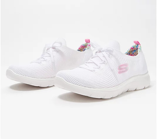 Skechers Faux Lace Washable Mesh Sneakers - Summits Merry Garden | QVC
