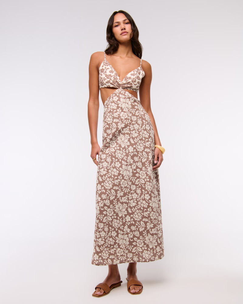 The A&F Julia Slip Cutout Maxi Dress | Abercrombie & Fitch (US)