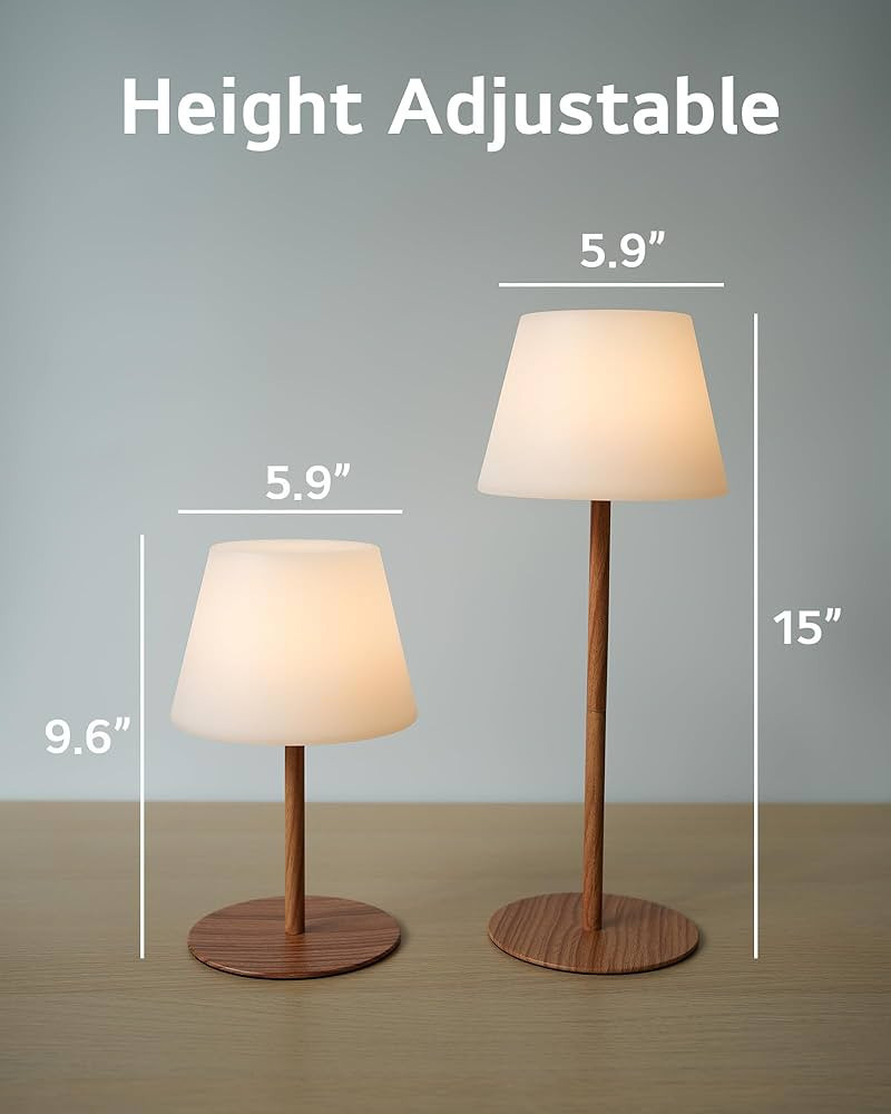 ILOVINIT Cordless Table Lamp Rechargeable, Outdoor Battery Operated Table Lamp Waterproof, Portab... | Amazon (US)