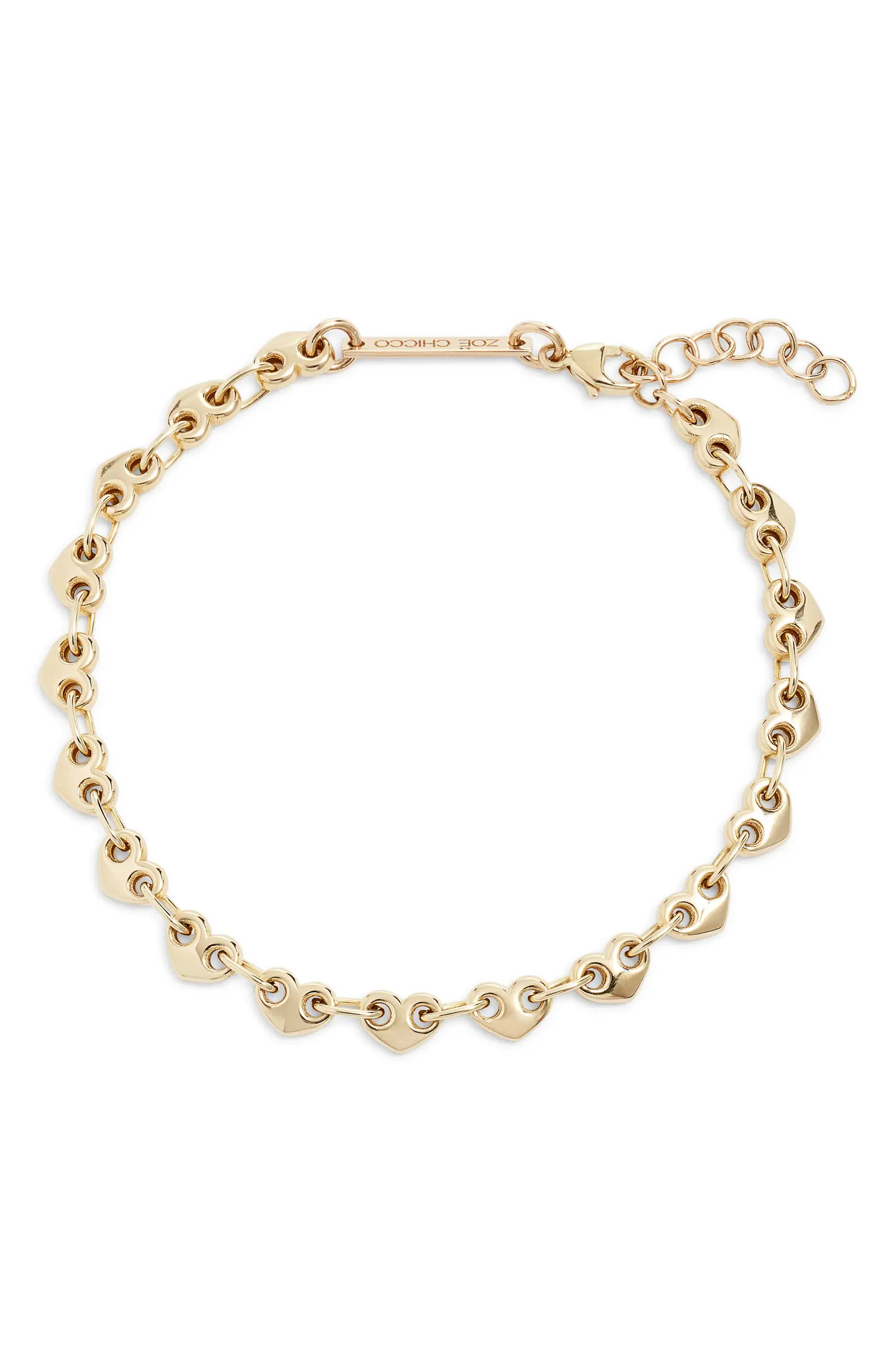 Small Puffed Mariner Heart Link Bracelet | Nordstrom