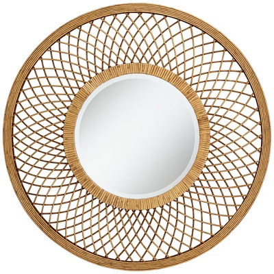 Noble Park Baja Del Sur Dark Rattan 36" Round Wall Mirror | Target