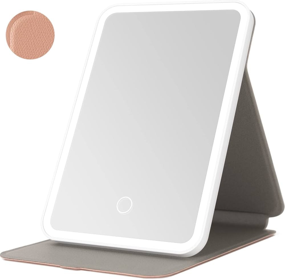 NEZZOE Makeup Mirror with USB Rechargeable Folding Travel Mirror with Light, Portable Compact Van... | Amazon (US)