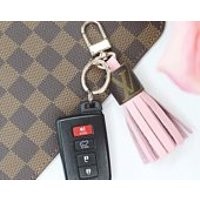 Louis Vuitton Authentic Canvas Genuine Leather Keychain Bag Charm Tassel, pink repurposed upcycled Monogram Print | Etsy (US)