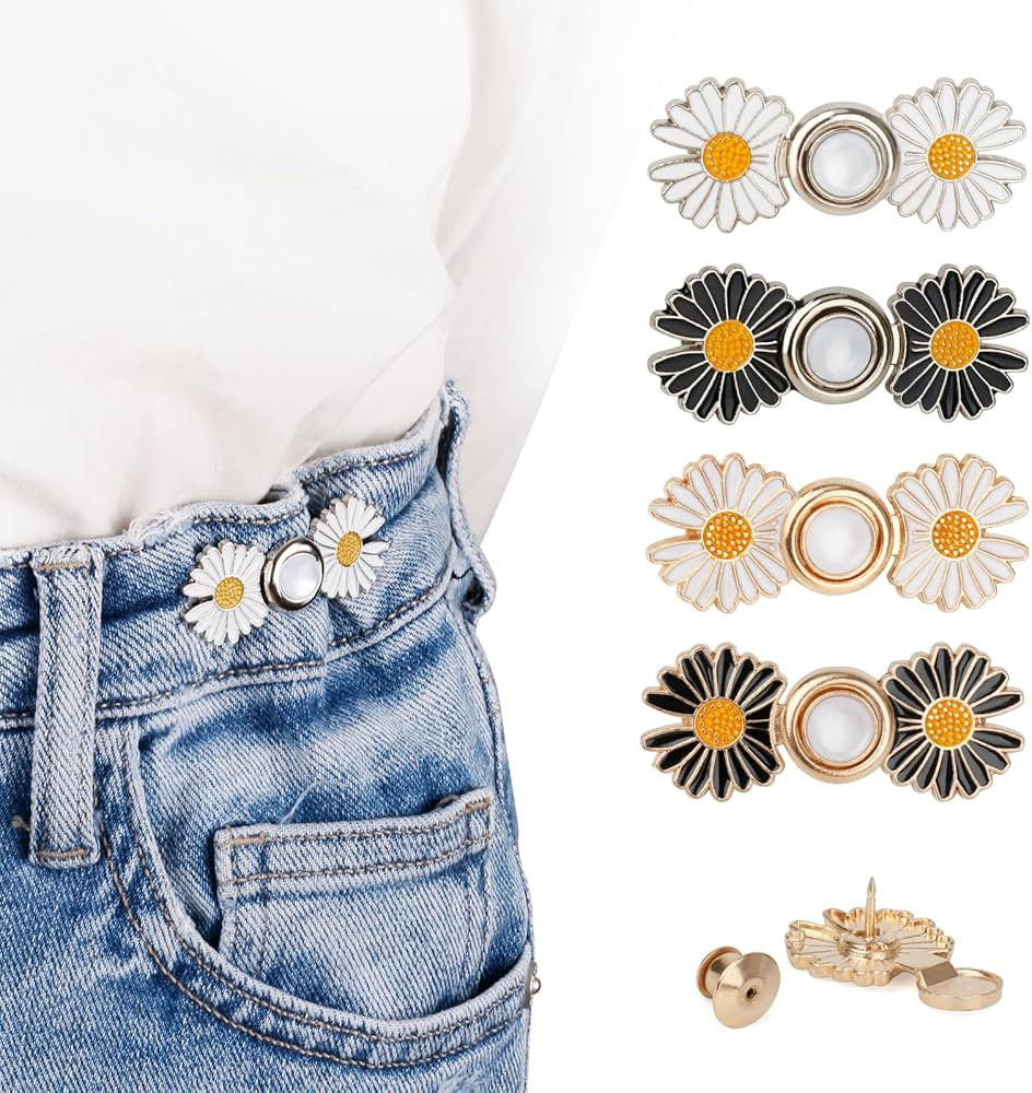 TOOVREN Pant Waist Tightener, Detachable Jean Buttons for Loose Jeans, No Sew and No Tools Button... | Amazon (US)