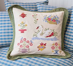 Odette Needlepoint Pillow Cover | GreenRow