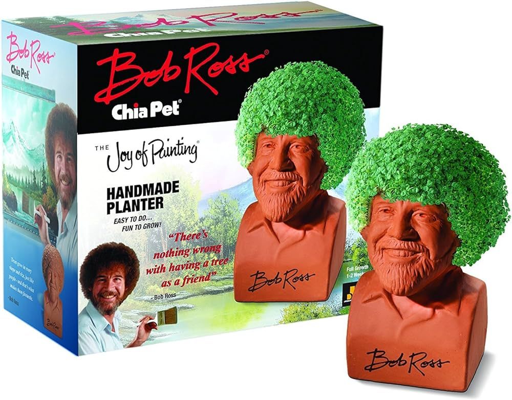 Chia Pet Bob Ross with Seed Pack, Decorative Pottery Planter, Easy to Do and Fun to Grow, Novelty... | Amazon (US)