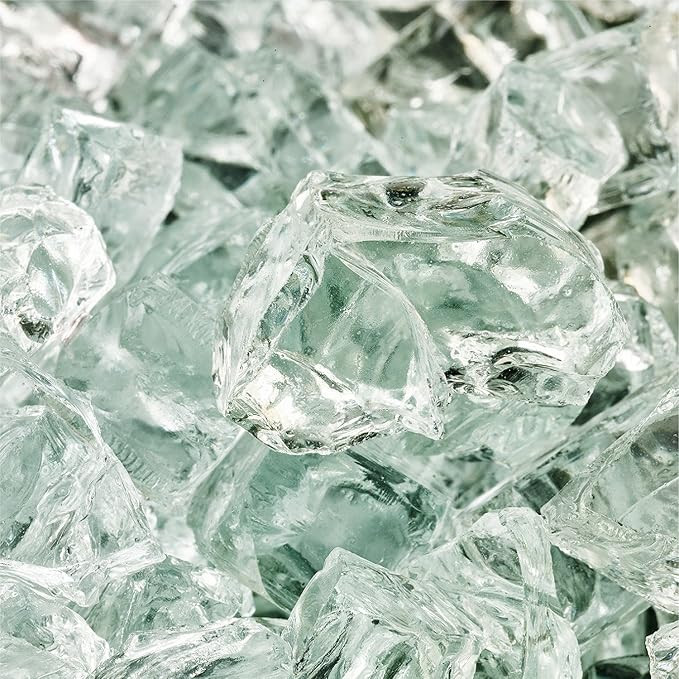 Arctic Ice - Fire Glass for Indoor and Outdoor Fire Pits or Fireplaces | 10 Pounds | 1/2 Inch | Amazon (US)