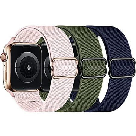 amBand Elastic Braided Solo Loop Compatible with Apple Watch Band 38mm 40mm, Stretchy Nylon Weave Ad | Walmart (US)