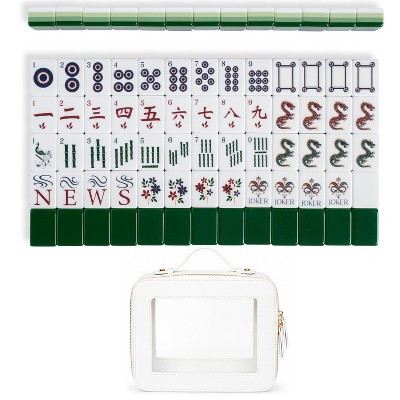 Sweet Jojo Designs American Mahjong Tile Set (160pc) 1.26in. Layered Acrylic & Travel Bag - Green Classic | Target