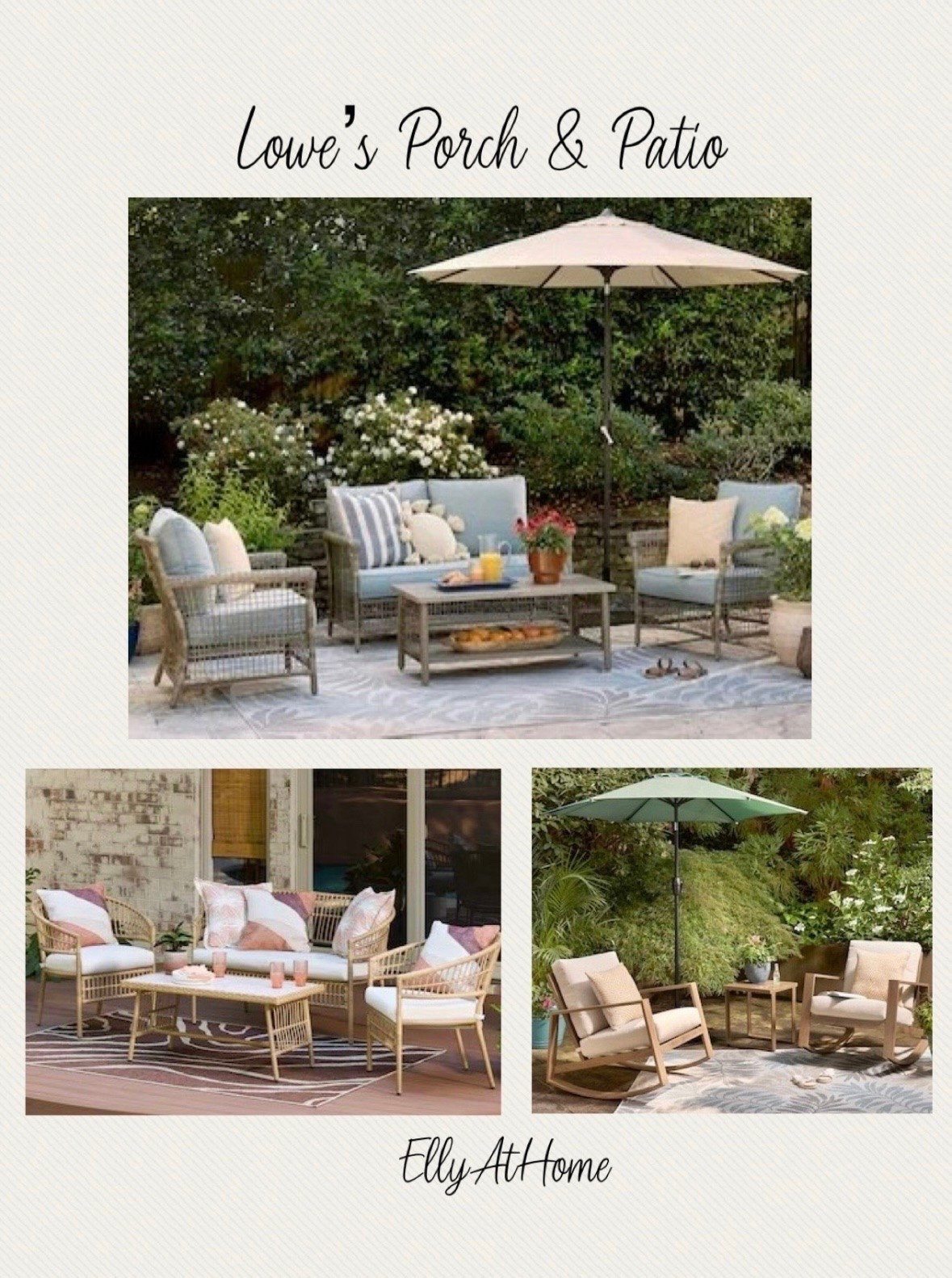 Outdoor porch and patio conversation sets at Lowe’s Home Improvement! @Lowe's

#LTKHome #LTKSaleAlert